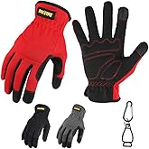 High Performance Work Gloves For Men(3 Pairs Pack), High Dexterity Touch Screen For Multipurpose,Excellent Grip (Large)