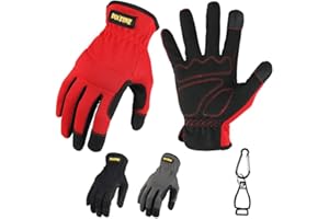 DULFINE High Performance Work Gloves For Men(3 Pairs Pack), High Dexterity Touch Screen For Multipurpose,Excellent Grip (Large)