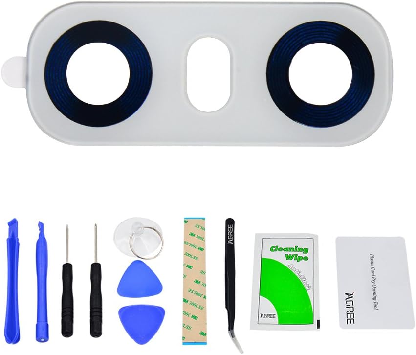 IAGREE Back Rear Camare Glasses For LG G6 G600S H870 H870K H870S H870V Dual H871DS Replacement and Camera Cover + Tool Kits(White)