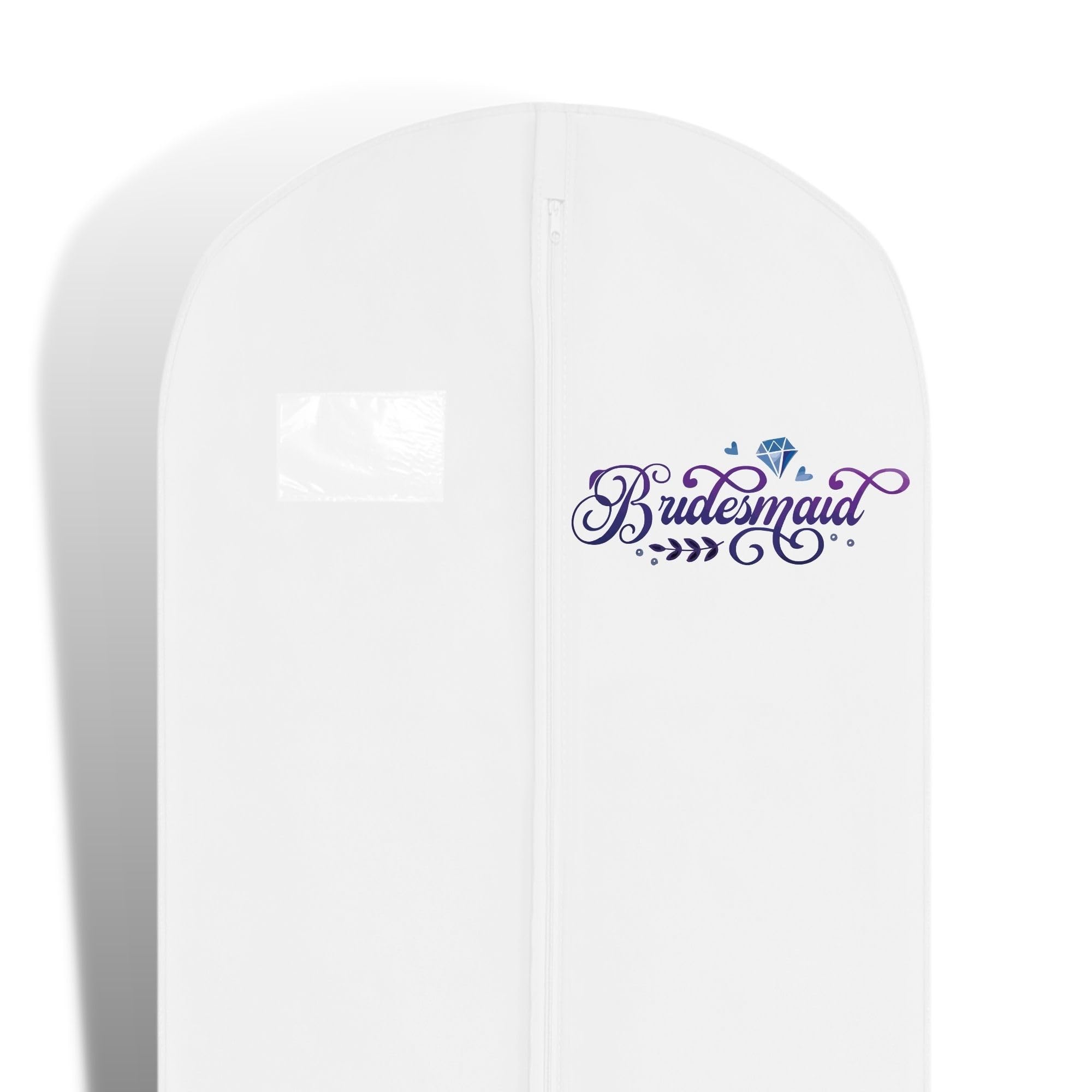 Hoesh UK Bridal Gown Garment Bag - Printed Wedding Dress Bag | Long Dress Covers for Bride & Bridesmaids | Breathable Clothes Bag for Storage & Travel (Lavender Bridesmaid)
