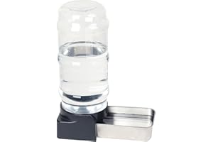 PAKEWAY Automatic Gravity Dog Water Bowl Dispenser - 2.3 Gal/8.6L Large Capacity Stainless Steel Pet Waterer for Medium to Large Dogs