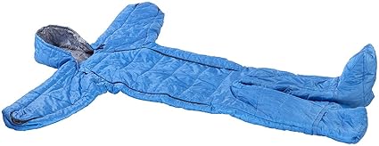 Semptec Urban Survival Technology Schlafsack Anzug: Schlafsack für Erwachsene mit Armen & Beinen, Größe XL, 205 cm, blau (Win