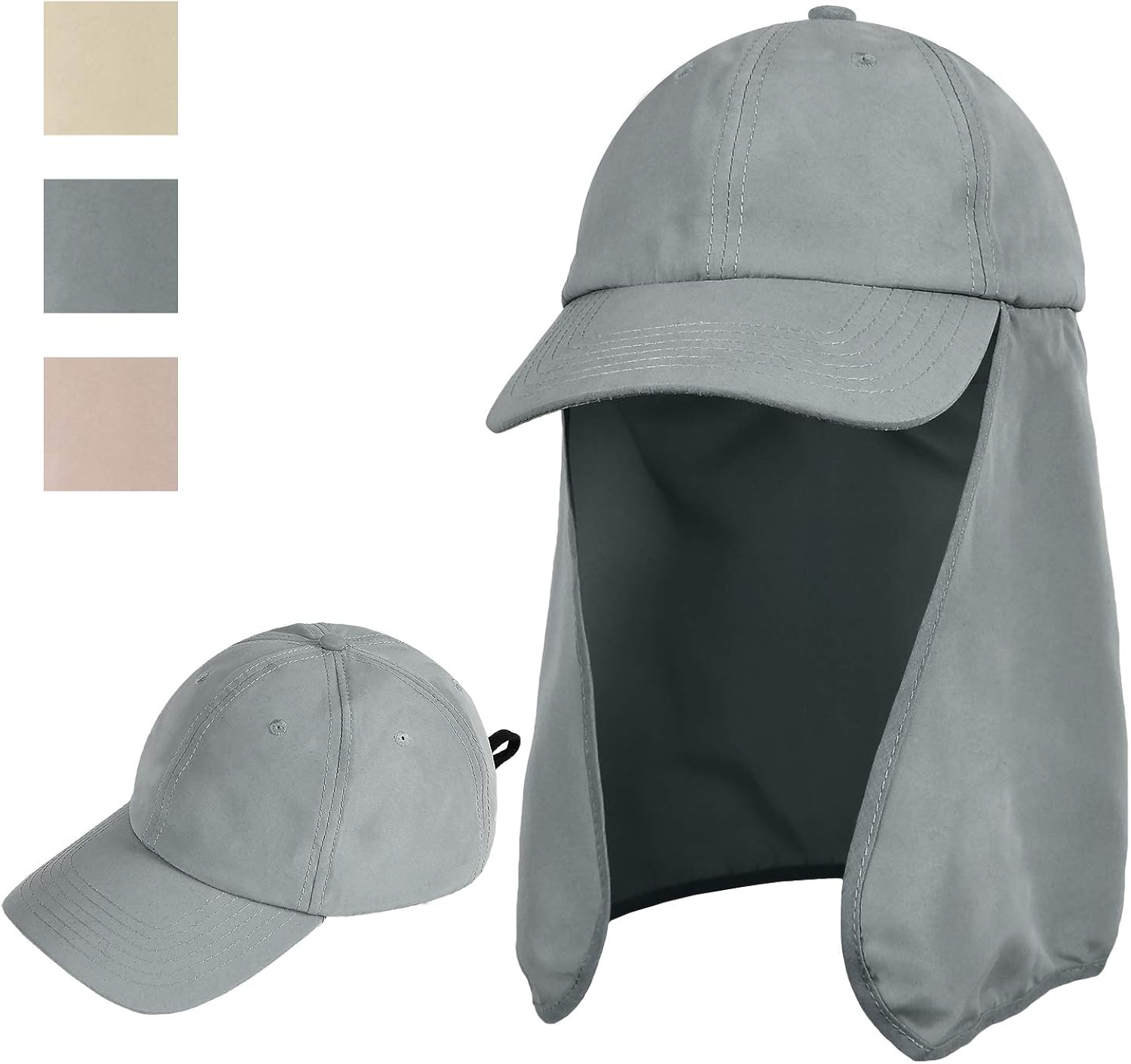 Solaris Outdoor Fishing Hat with Ear Neck Flap Cover Wide Brim Sun Protection Safari Cap for Men