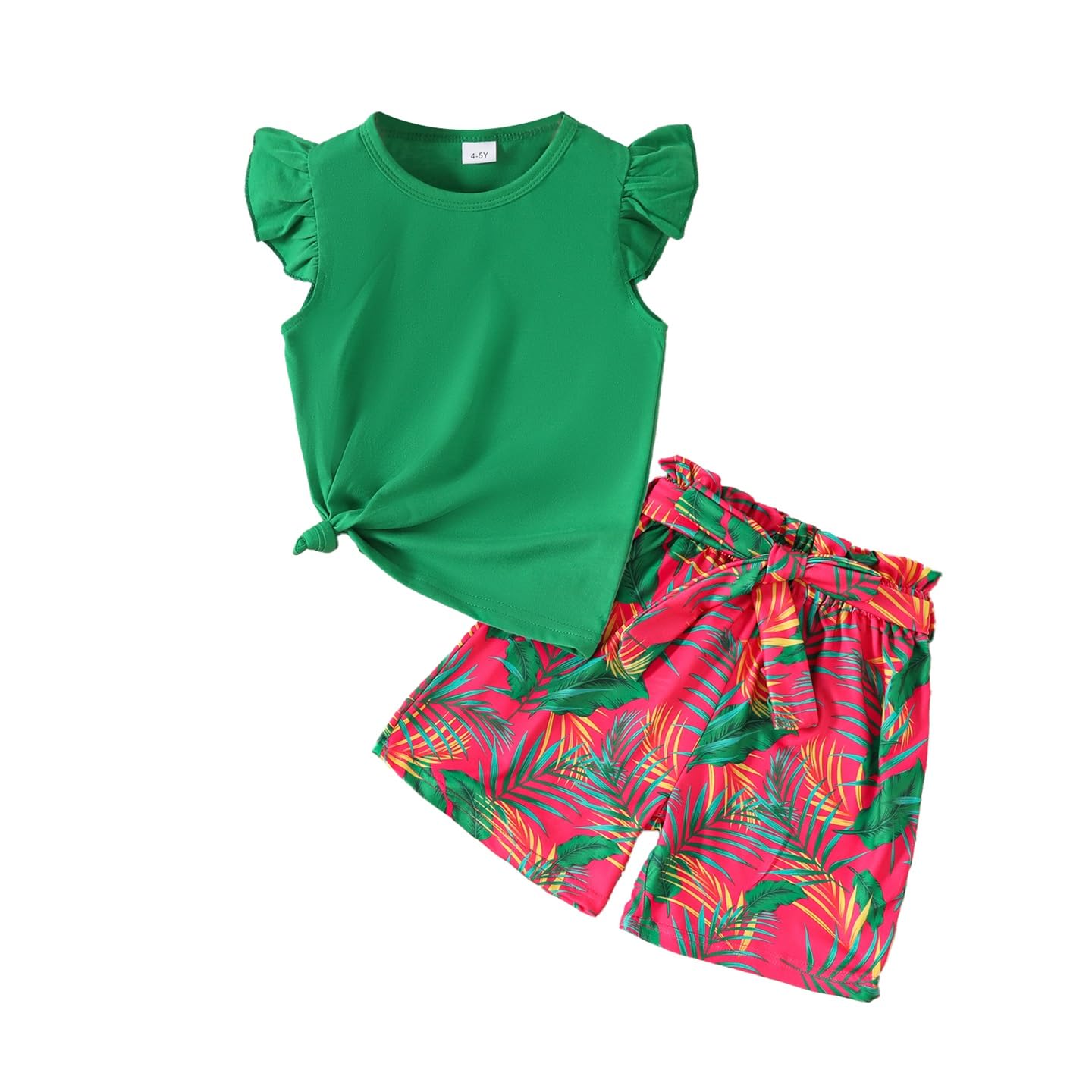 HSOXLQF Kids Girl Clothes Ruffle Sleeve Top and