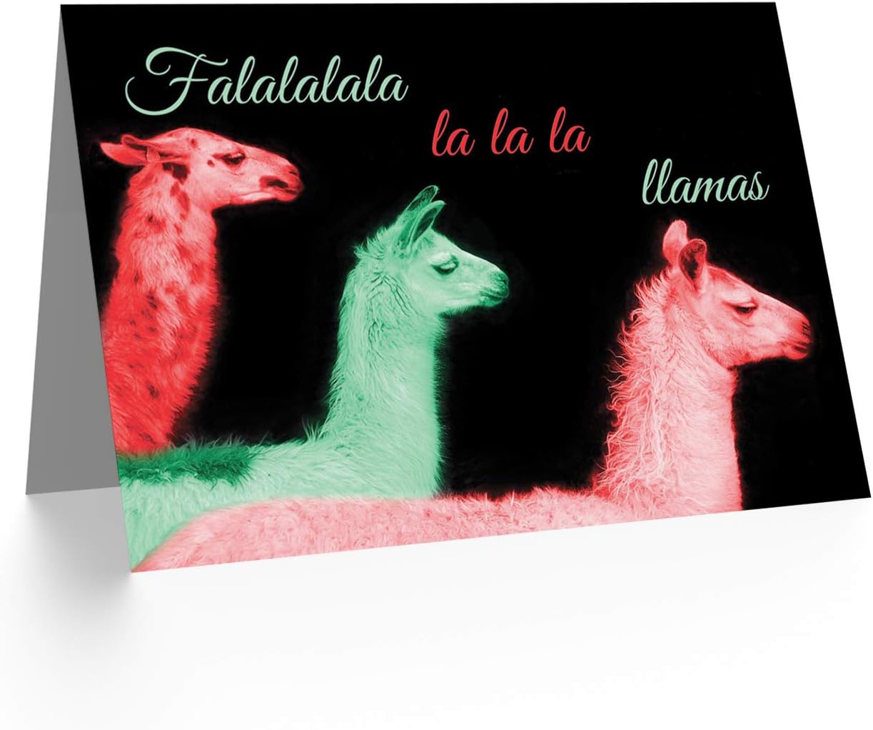 Wee Blue Coo Christmas Xmas Merry Llama Carol Fun Present Gift Sealed Greeting Card Plus Envelope Blank inside - Image 3