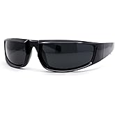 SA106 Swanky Trend 90s Wrap Around Sport Plastic Rectangular Sunglasses