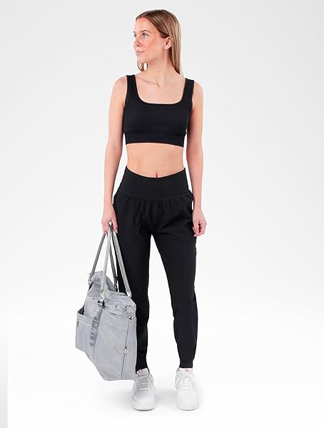 SATINA HIGH WAISTED FULL LENGTH TUMMY CONTROL LEGGINGS, RIBBED WOMEN LEGGINGS, JOGGERS – VERSATILE SIZES AND STYLES – JOGGERS BLACK