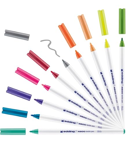 Amazon.com: edding 4500 textile marker - black, 3x blue, green - 5