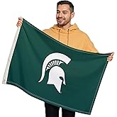 Michigan State Spartans College Sports Printed Flag - NCAA Licensed - Nylon - School Banner (Green) (2' x 3')
