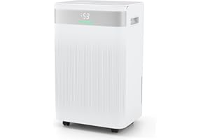 COSTWAY 54 Pints Dehumidifier for Basement, 4500 Sq.Ft Dehumidifier with 3 Modes, LED Display, 3-Color Indicator Light, 24H T