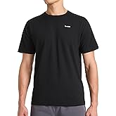 Reebok Mens Small Logo Crewneck T-Shirt, Standard Fit, Lightweight Cotton-Poly Jersey Fabric