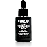 Brickell Men's Anti Aging Vitamin C Serum For Face, Repairing Night Facial Serum for Men, Natural and Organic Hyaluronic Acid Serum For Face to Diminish Wrinkles and Reduce Redness, 1 Ounce, Unscented