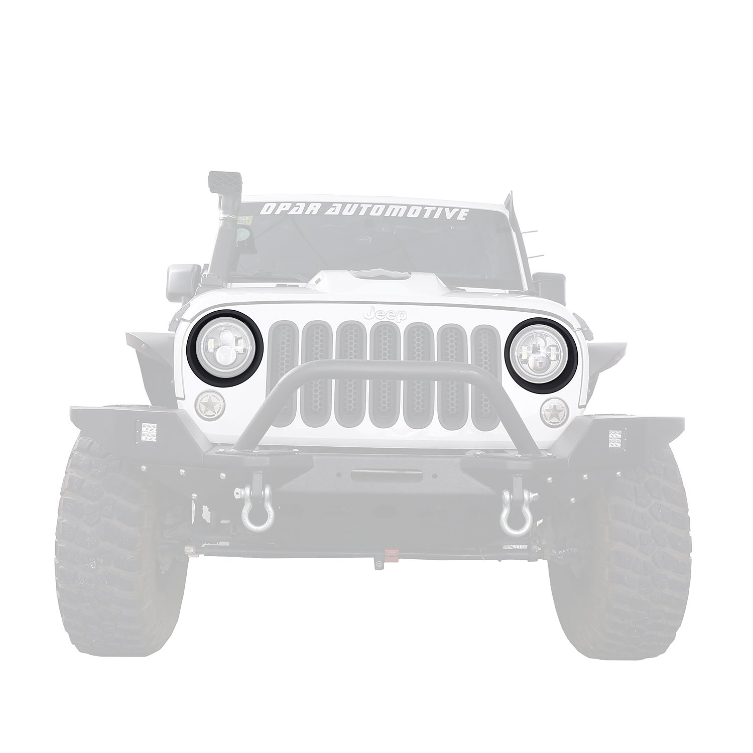 uBox Jeep JK Headlight Bezel Trim Cover Matte Black Headlight Insert