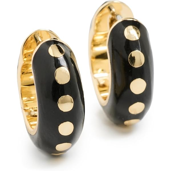 Amazon.com: Gorjana Women's Asher Link Huggies, Black, One