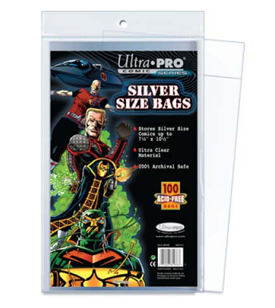 Ultra Pro 81976 Silver Size 7-1/4" X 10-1/2" Comic Bags (100)