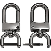 PATIKIL 1/2 Inch Swivel Clasp Hooks, 2 Pcs Detachable Snap Hook with Screw Bar, Swivel Lobster Claw Clasps for Bag Strap Replacement Purse Lanyard DIY Craft Hardware, Black