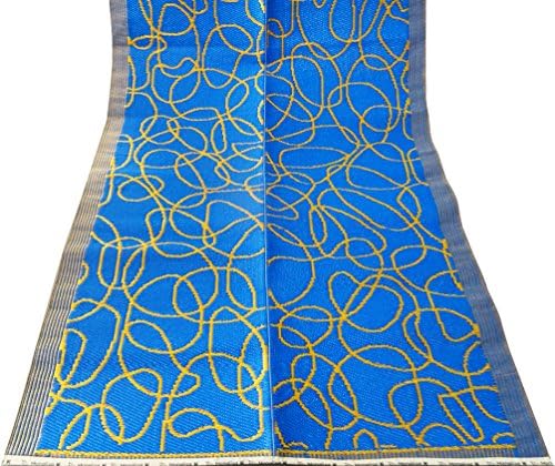 Decorative Place Mat Indian Handcrafted Material Abstract Printed Beach Mat Polypropylene Plastic Yoga Mat 6 X 4