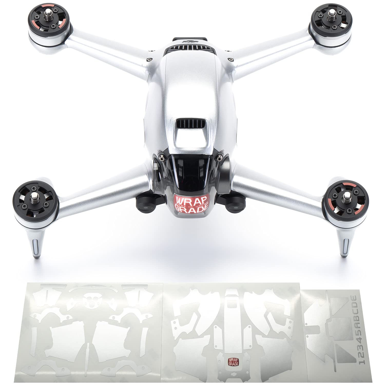 WRAPGRADE Skin Compatible with DJI FPV | Full-wrap (AIRFORCE SILVER)