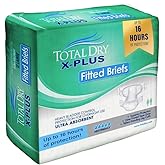 TotalDry Ultimate X-Plus - Fitted Overnight Incontinence Briefs - Engineered for 16 Hours of Protection. Eliminates Odors and Leaks - Medium, 12 Count
