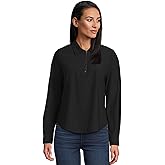 Liverpool Womens Long Sleeve Collared Zip Front Knit Shirt