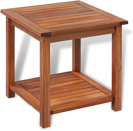 Amazon Com Vidaxl Outdoor Acacia Wood End Table Oil Finished Patio Garden Furniture Porch Poolside Garden Outdoor