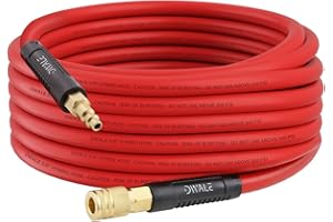 Hybrid Air Hose 3/8 Inch ID 100FT Air Compressor Hose 300 PSI Heavy Duty Kink Resistant PVC Rubber Air Line 1/4 Brass Quick C