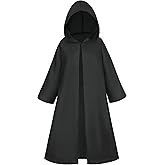 Dreamture Kids Knight Costume with Hooded Cloak, Medieval Halloween Wizard Tunic Robe for Boys Girls, Cosplay Cape Ages 4-15