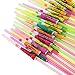 Blulu 50 Pieces Umbrella Disposable Bendable Drinking Straws for Luau Parties, Bars, Restaurants