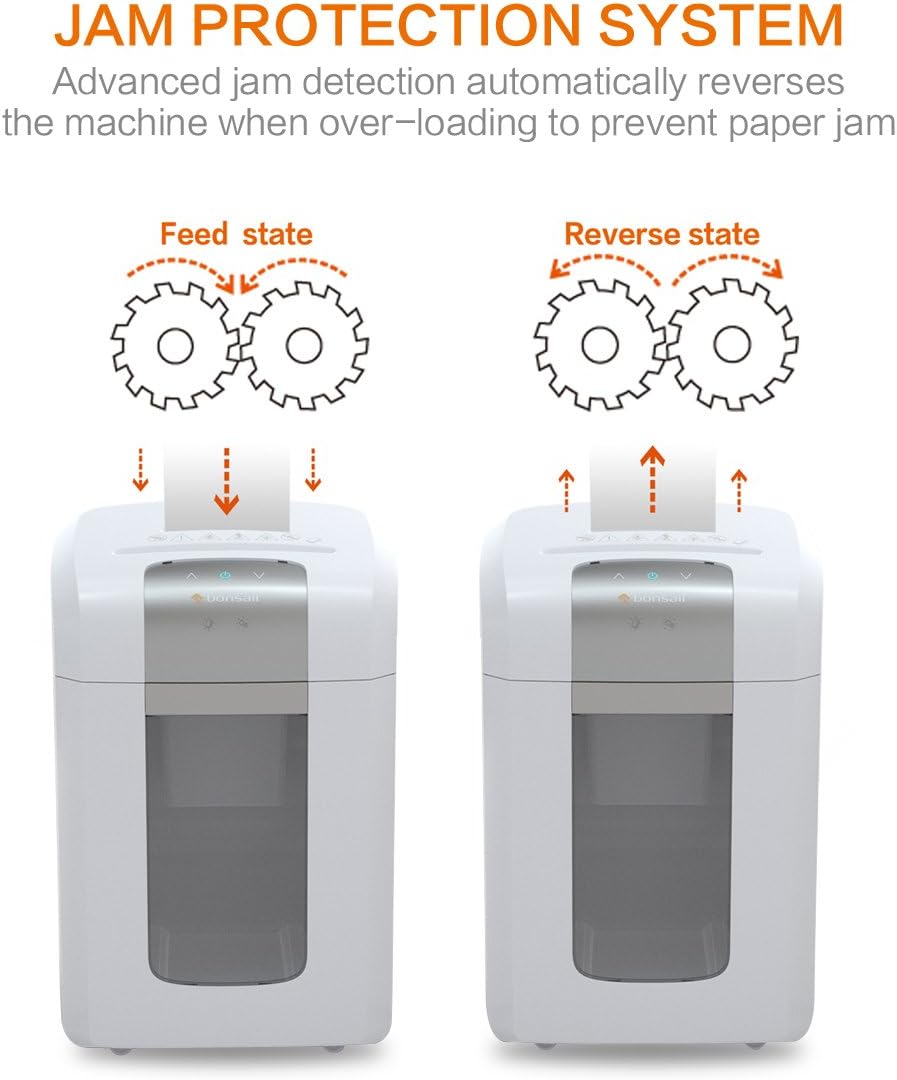 Bonsaii EverShred Pro 4S16 6-Sheet Micro-Cut Paper/CD/Credit Card Shredder, 60 Mintues Continuous Running with 4 Easy Move Casters, High Security P-5, White : Office Products