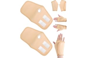2 Pcs Castor Oil Pack Wrap for Hands, Reusable Organic Cotton Hand Castor Oil Pads, Self Adhesive Adjustable Hand Wraps, Prev