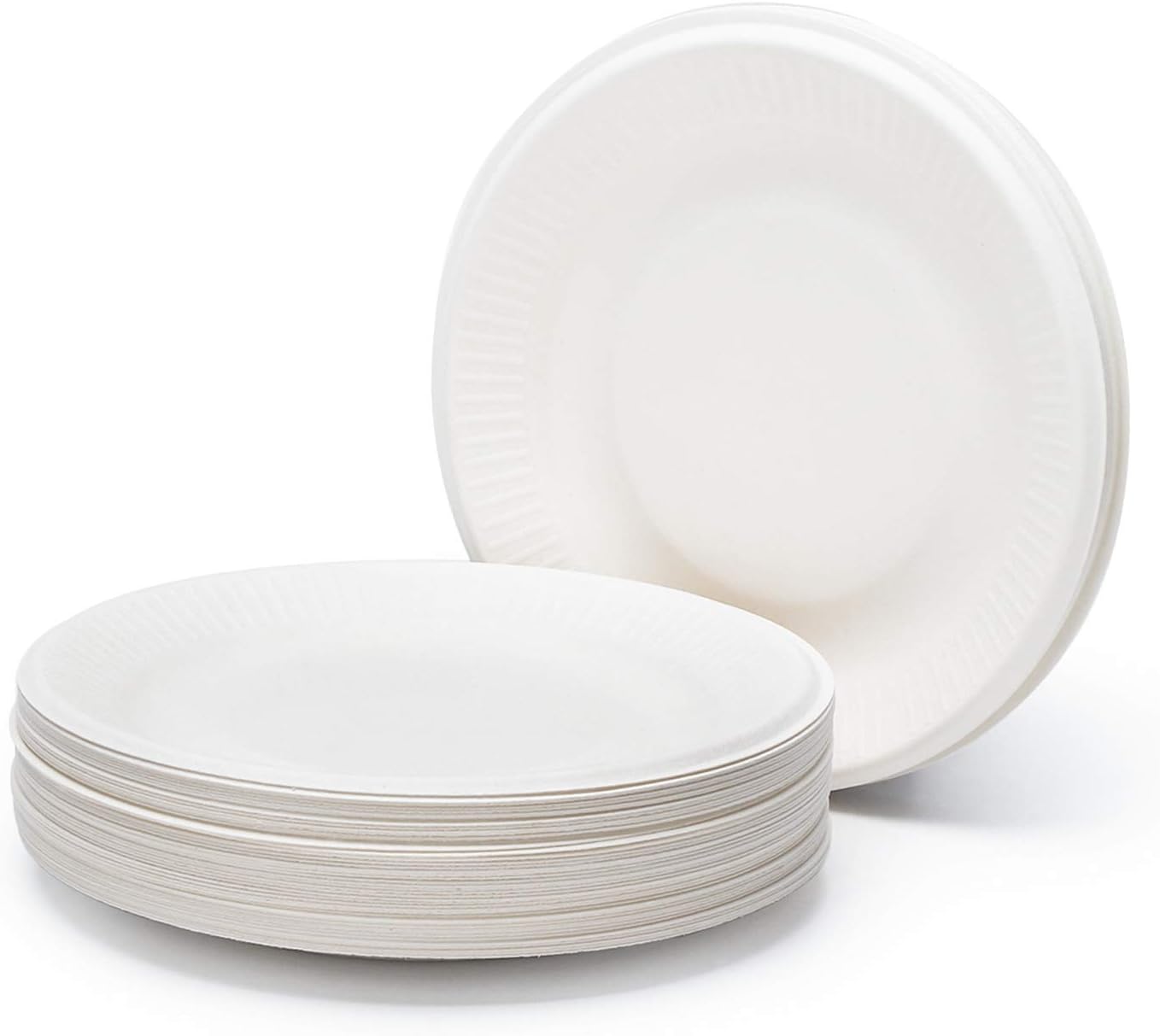 Disposable Paper Plates 50 Pack, 8inch Paper Dishes Square