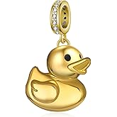 jiulegufa Duck Charms 925 Sterling Silver Cute Duck Charms for Bracelets Animal Jewelry Gifts for Women