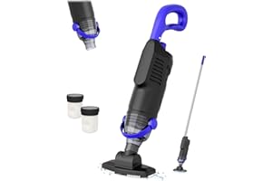 NICHRO Cordless Above Ground Pool Vacuum Cleaner, 60W Handheld Rechargeable Pool Vacuum Cleaner with Pole & 18GPM Suction for Leaves, Debris, Dirt