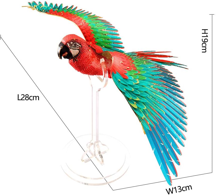 Piececool 3D Puzzle Metal Macaw Parrot - Image 3