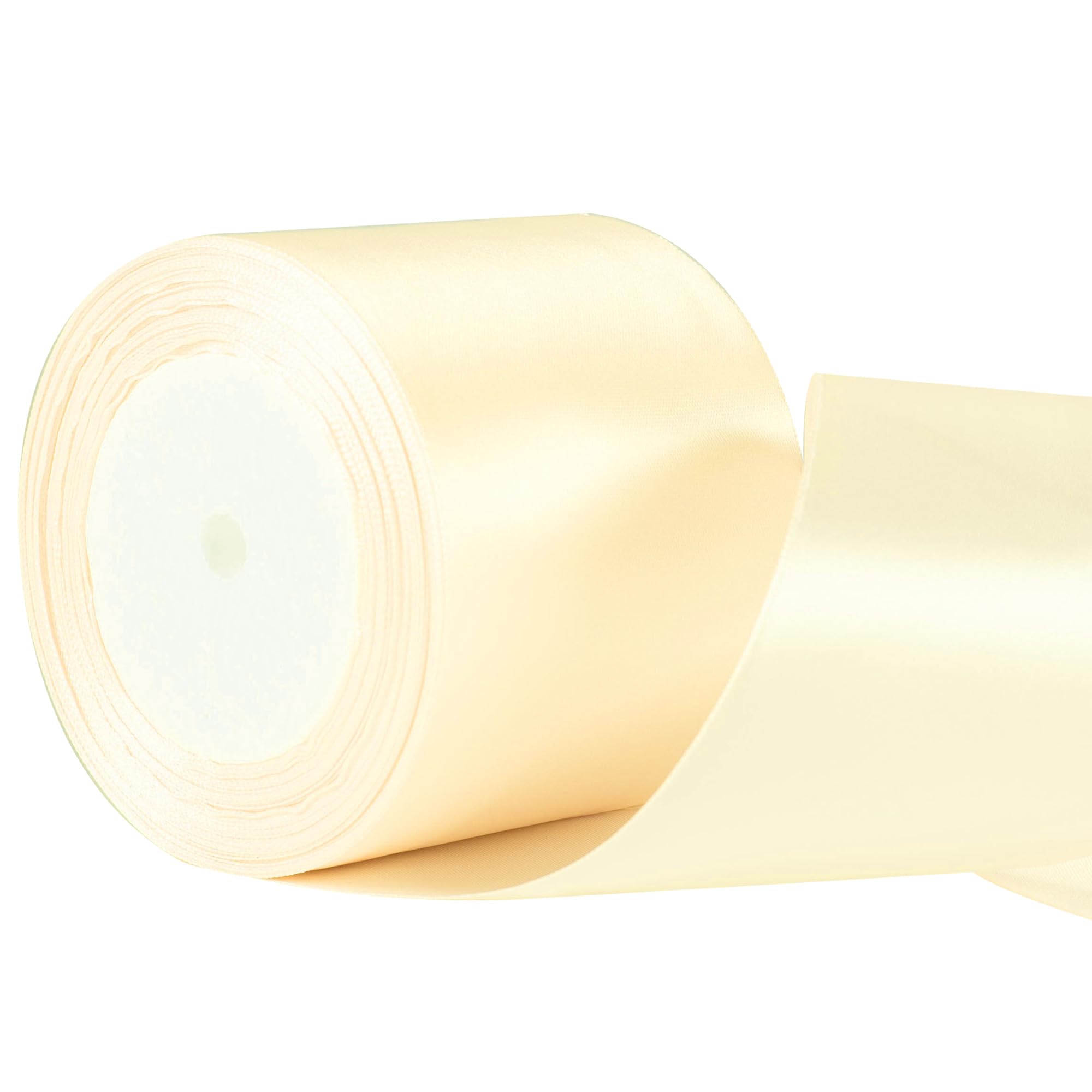 75mm Wide Ivory Thick Ribbon for Gift Wrapping 22m, Thick Cream Ribbons Fabric Satin Ribbon for Present Wrapping Christmas Florist Bouquet Cake Hair Bow Crafting Wedding Car Decoration