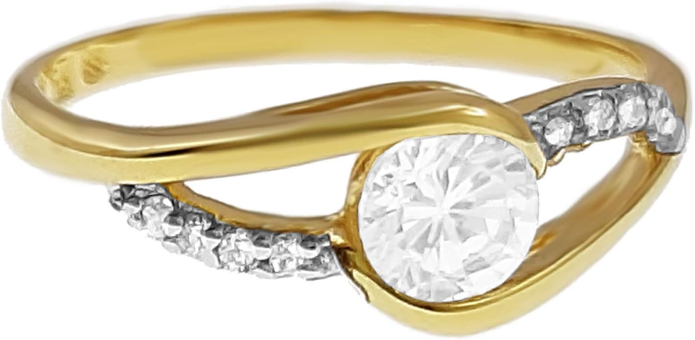 Women's 18 Carat GoldPlated and Zirconium Oxide Ring Choice of Size