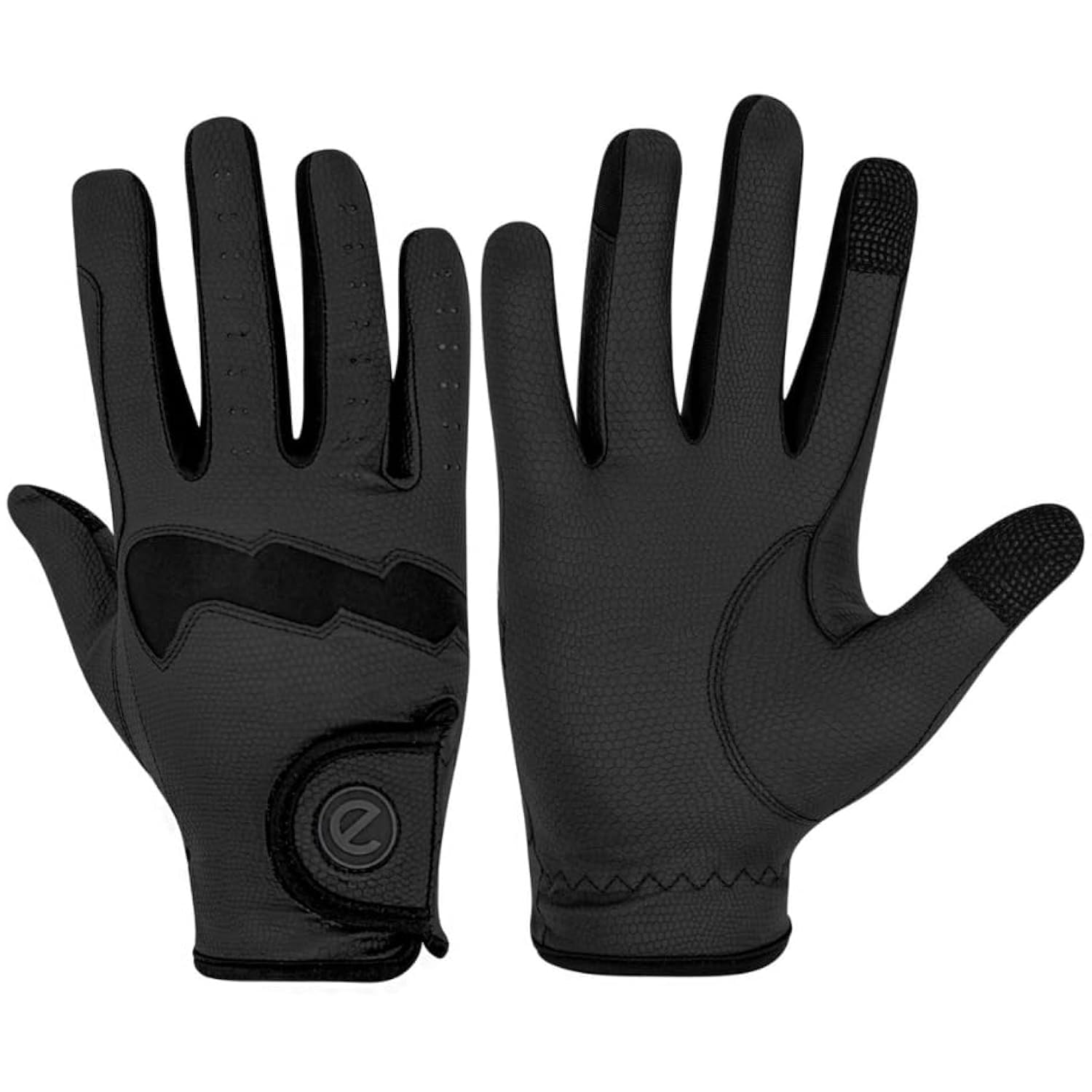 eGlove GripPro LITE 2024 - Lightweight, Breathable, Grippy & Hardwearing Equestrian Riding Gloves - Touchscreen Friendly (Black/Black (2024), XXX-Small)