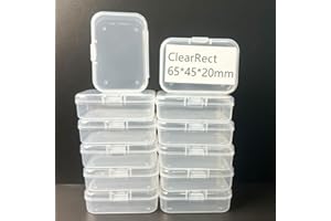 WOTERMLY 12 Pcs Clear Small Plastic Storage Containers with Lids, Ideal for Craft Supplies, Jewelry, Small Toys, Beads, Office & Household Organization