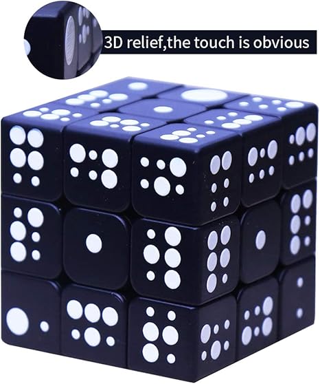 Amazon Plafueto ドットマジックキューブパズルおもちゃ ブラインド人用 スピードキューブ 3x3x3 Iqゲーム 子供 大人 おもちゃ ギフト 簡単回転 スムーズなパズルゲーム 5 6cm 2 2インチ ブラック 7pl05zylfdmf1 1 立体パズル おもちゃ