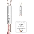 Be Kind Of A B Necklaces For Women, Hidden Message Necklace, Best Friends Sorority Sisters Friendship Jewelry Gift, Square Tube Pendant with Hidden Message Strap Friendship Gift