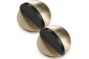 MorningRo 2 Pcs Self Adhesive Door Stoppers, Stainless Steel Floor Door Stop Wall Protector, Half Dome Floor Gate Stopper for Living Room, Bedroom, Bathroom, Office (Bronze)