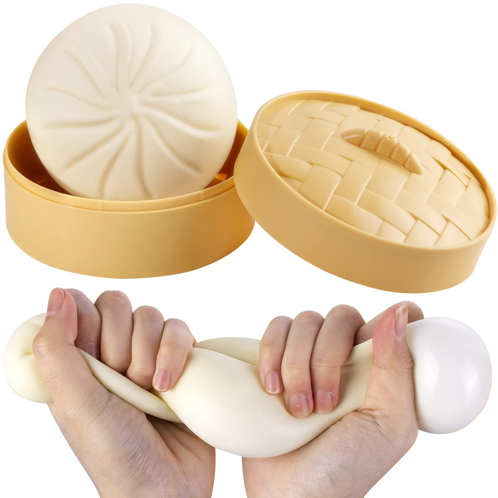 Photo 1 of Dumpling Stress Ball, Steamed Stuffed Bun, Stress Relief Squeezing Bun Toys for Halloween Project, Tricking People, Kid Playing