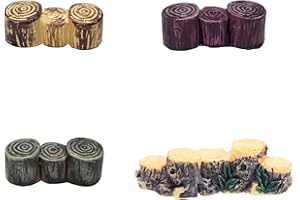 LONCESS Fairy Garden Accessories, Miniature Stump Seat and Chairs Set, Fairy Garden Furniture Ornaments Kit for Home Micro Landscape Decoration, Miniature Fairy Garden Figurines 4 Pieces