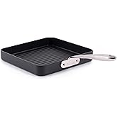 All-Clad HA1 Expert Hard Anodized Nonstick Square Grill Pan For Stovetop 11x11 Inch Oven-Safe Up to 500°F, Grilling, Professional Cookware, Dishwasher-Friendly, Oven-Safe Up to 500°F, Black