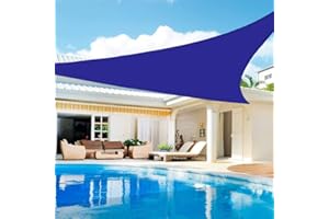 Lehood Sun Shade Sail Triangle 8' x 8' x 8' UV Block Canopy for Patio Backyard Lawn Garden Outdoor Activities，Blue
