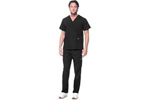 DAGACCI MEDICAL UNIFORM Dagacci Scrubs for Men Set - V-Neck Scrub Top and Cargo Pants - 8 Pockets Men Scrubs Set