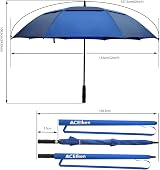 ACEIken Golf Umbrella Windproof 62 Inch Navy Royal Blue Double Canopy view 6