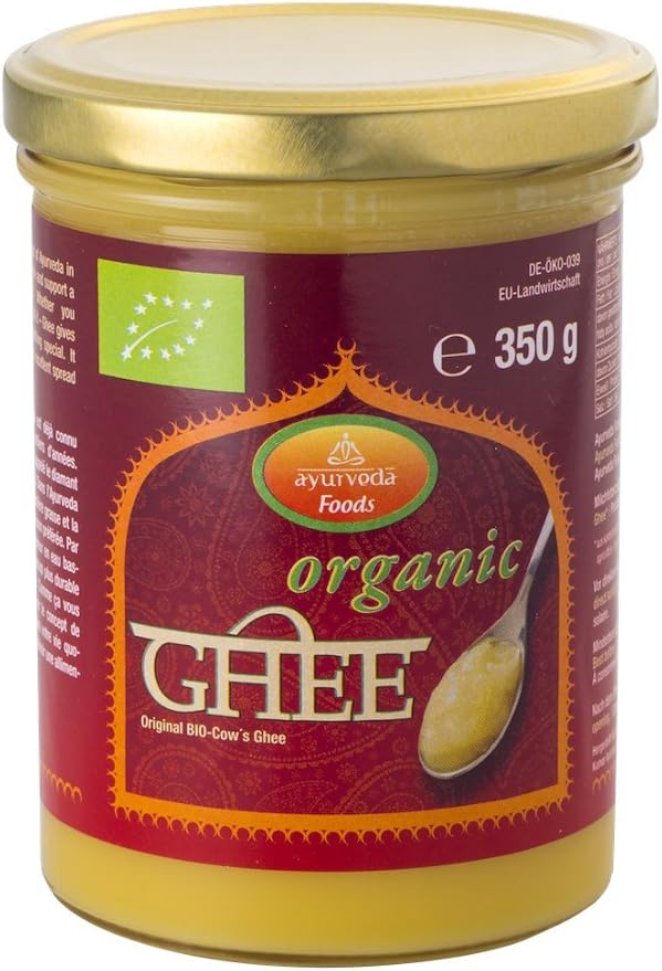 Organic Ghee / Bio Ghee 350g Set of 3 Ayurveda Foods Organic Premium Bio Ghee, Contains