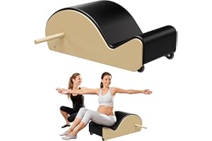 GDMSTIH Wooden Black Pilates Arc with Spine Corrector for Core Strengthening Back Pain Relief, Pilates Spinal Corrector Arch Barrel for Back Flexibility，at Home Reformer Pilates Posture