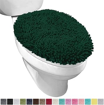 Gorilla Grip Original Shag Chenille Bath Rug Toilet Lid Cover, 19.5" x ...
